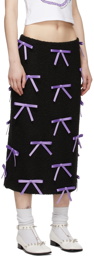 Ashley Williams Black Gabrielle Bow Long Skirt