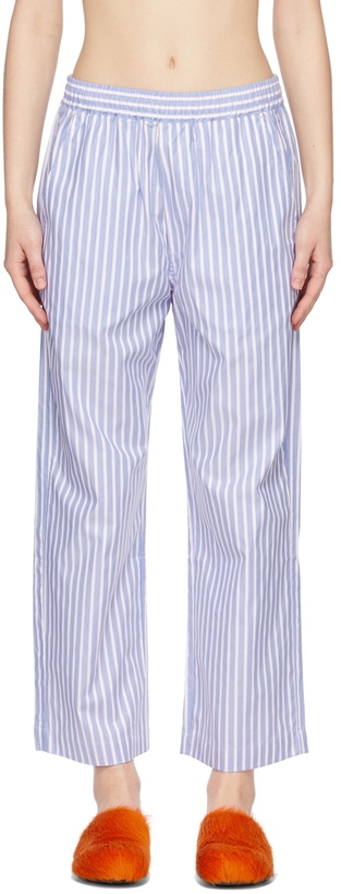 Photo: Thames MMXX Blue & White Cotton Stripe PJ Shirt