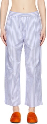 Thames MMXX Blue & White Cotton Stripe PJ Shirt