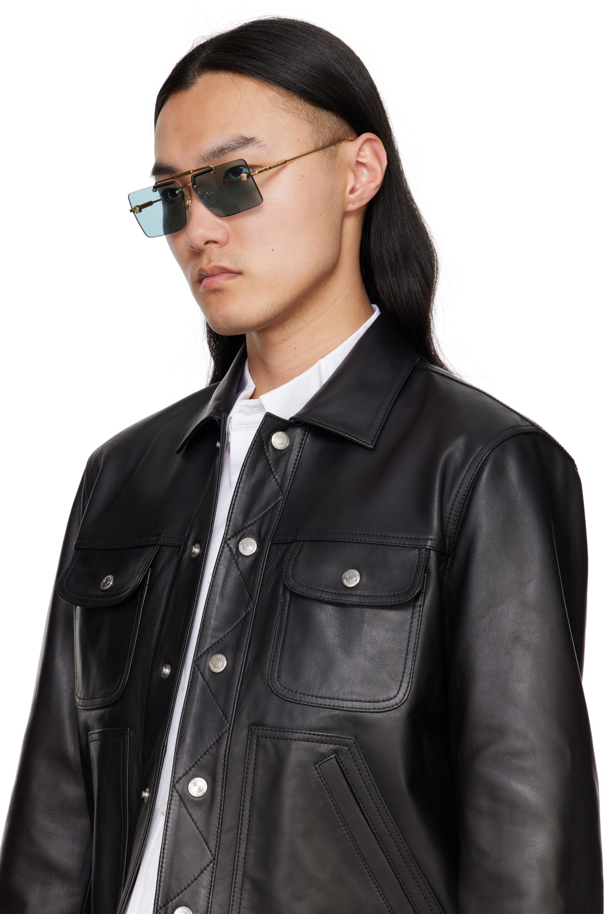 Versace Gold Glam Medusa Sunglasses VERSACE SUNGLASSES GLAM MEDUSA - VE2231 100287 60 - Gold main image 3