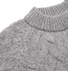 Séfr - Abi Cable-Knit Baby Alpaca-Blend Sweater - Gray