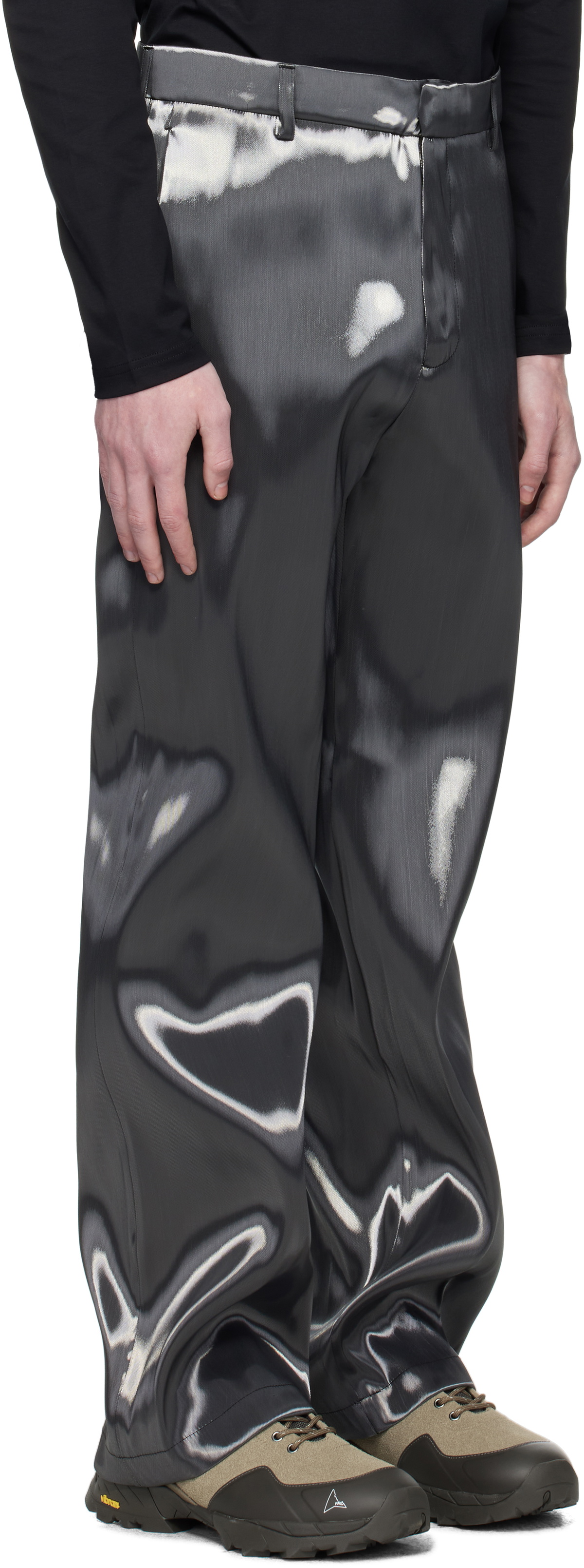 HELIOT EMIL Gray Liquid Metal Trousers