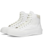Alexander McQueen Men's Canvas High Top Sneakers in White