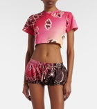 The Attico Printed silk shorts