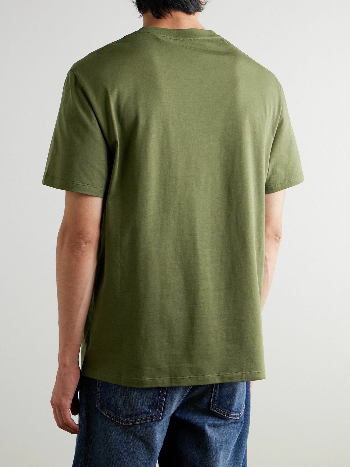 LOEWE - Logo-Embroidered Cotton-Jersey T-Shirt - Green Loewe