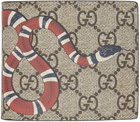 Gucci Beige GG Supreme Kingsnake Wallet