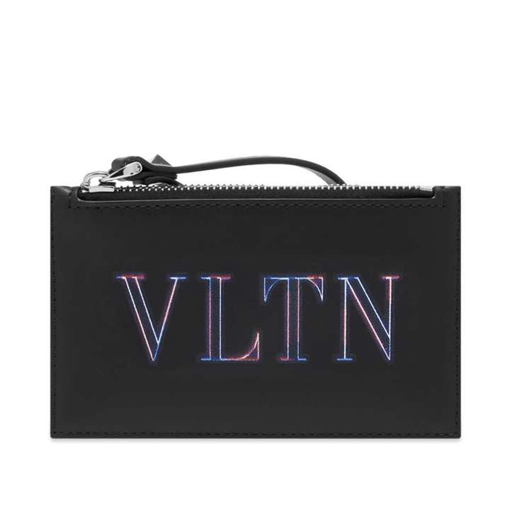 Photo: Valentino Neon VLTN Logo Zip Card Holder