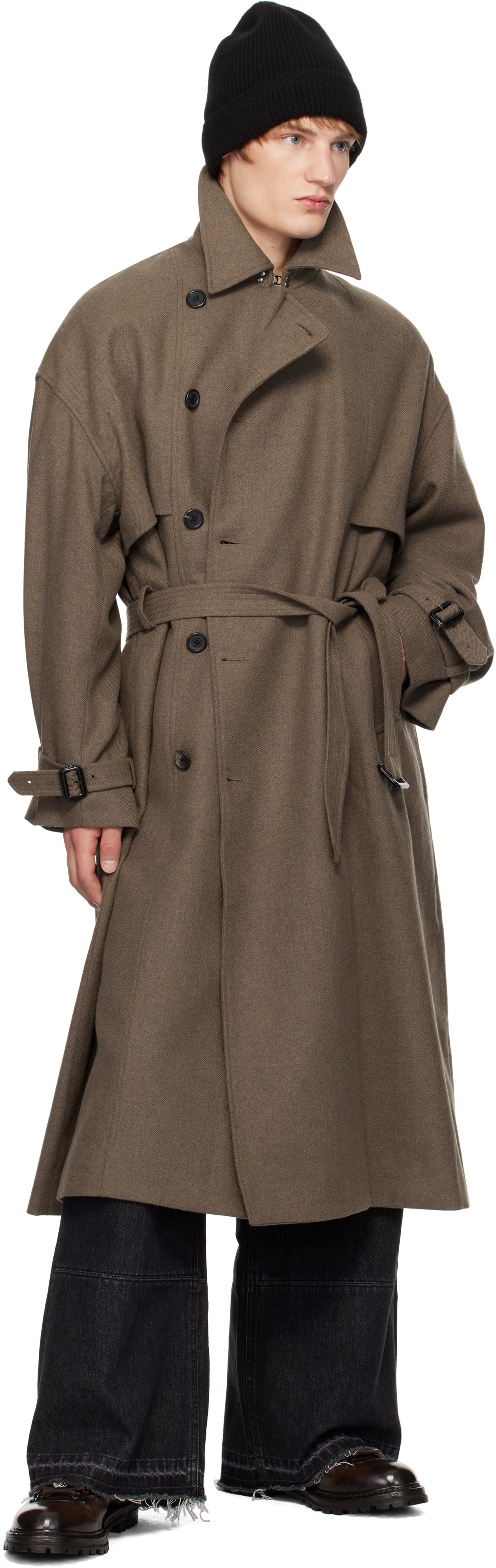 Youth Brown Oversized Trench Coat