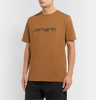 Carhartt WIP - Logo-Print Cotton-Jersey T-shirt - Brown