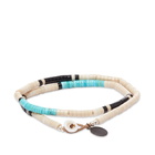 Mikia Men's Heishi Beads Bracelet in Fossile Jasper/Turquoise