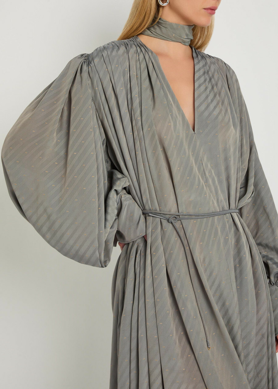 Calvin Klein Natalie fil Coupé Brushed Satin Midi Dress Grey