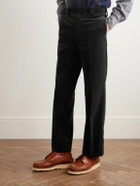 Kaptain Sunshine - D Slacks Straight-Leg Suvin Cotton-Corduroy Trousers - Black