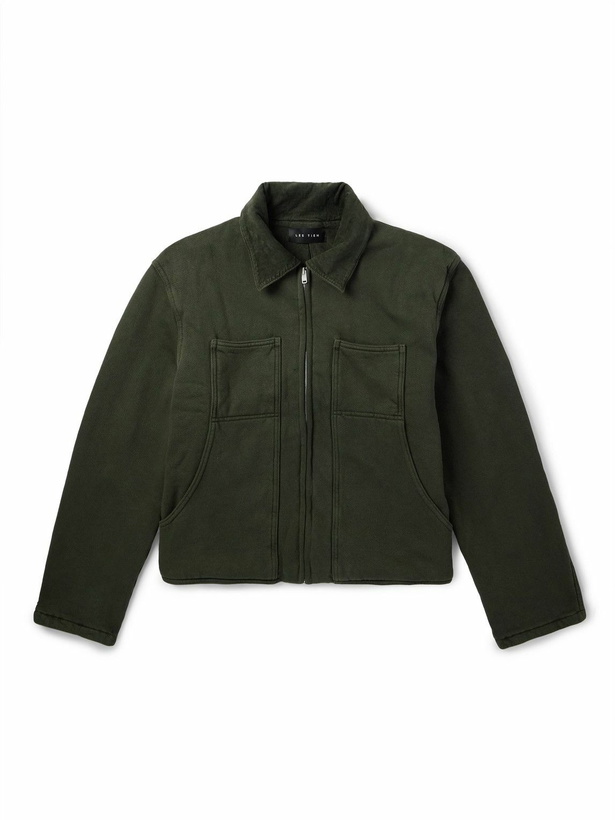 Photo: Les Tien - Utility Corduroy-Trimmed Cotton-Jersey Jacket - Green