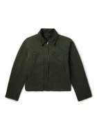Les Tien - Utility Corduroy-Trimmed Cotton-Jersey Jacket - Green
