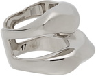 Alexander McQueen Silver Molt Stacked Ring