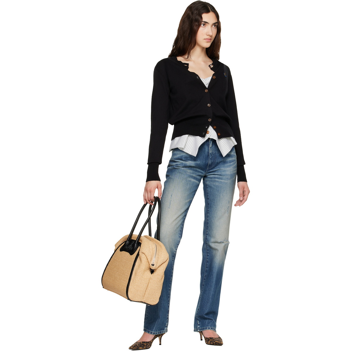 Vivienne Westwood Black Bea Cropped Cardigan