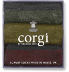 Corgi - Three-Pack Striped Wool-Blend Socks - Multi