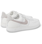 Nike - Air Force 1 07 Suede-Trimmed Full-Grain Leather Sneakers - White