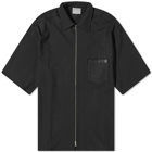 VTMNTS Men's Zip-up Short Sleeve Shirt in Black