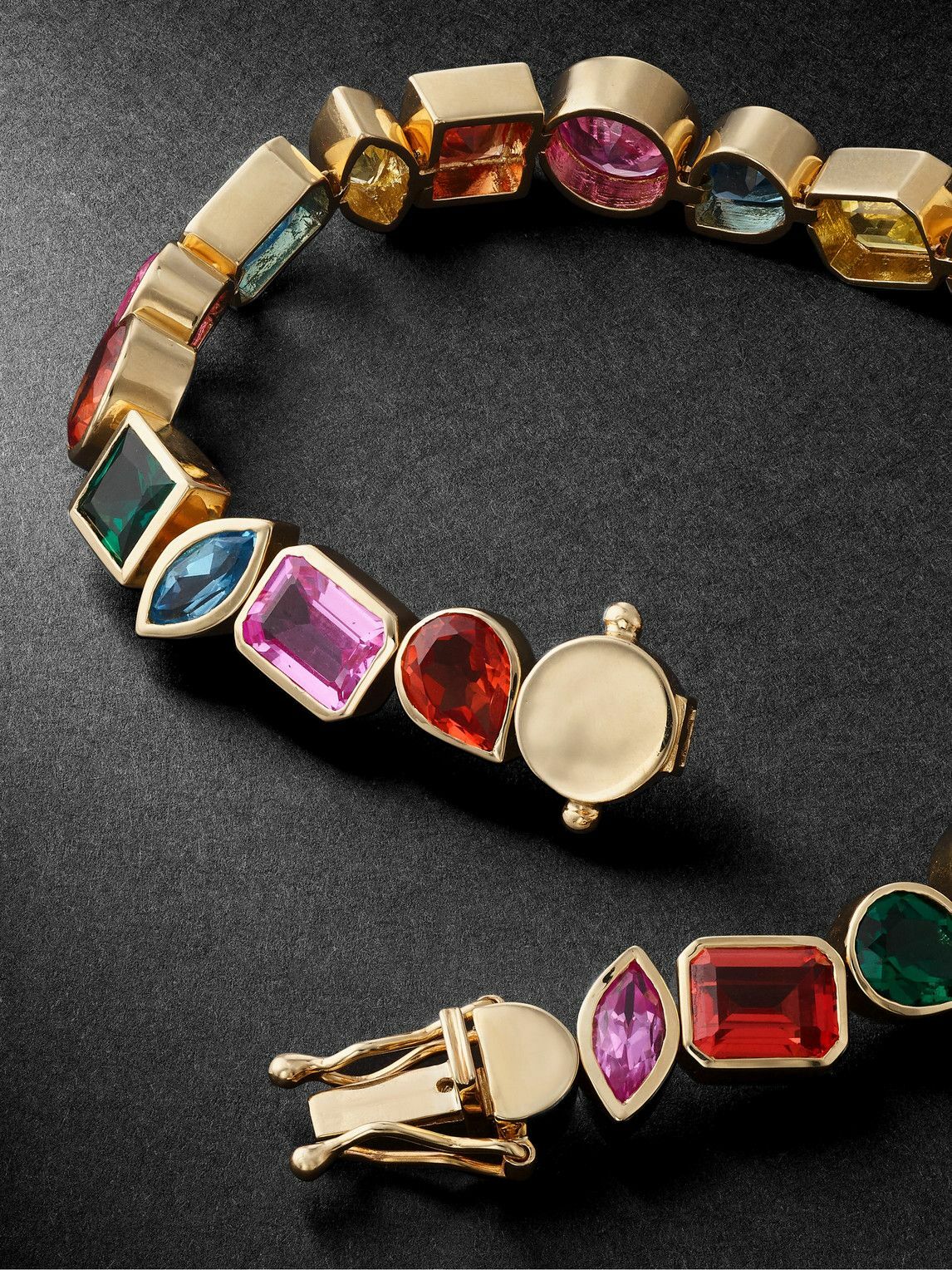 42 Suns - 14-Karat Gold Rainbow Sapphire Tennis Bracelet - Gold