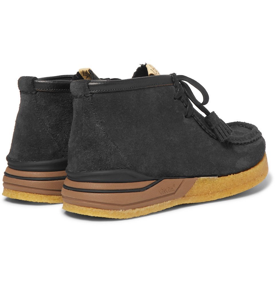 visvim - Beuys Trekker Folk Leather-Trimmed Suede Boots - Black Visvim