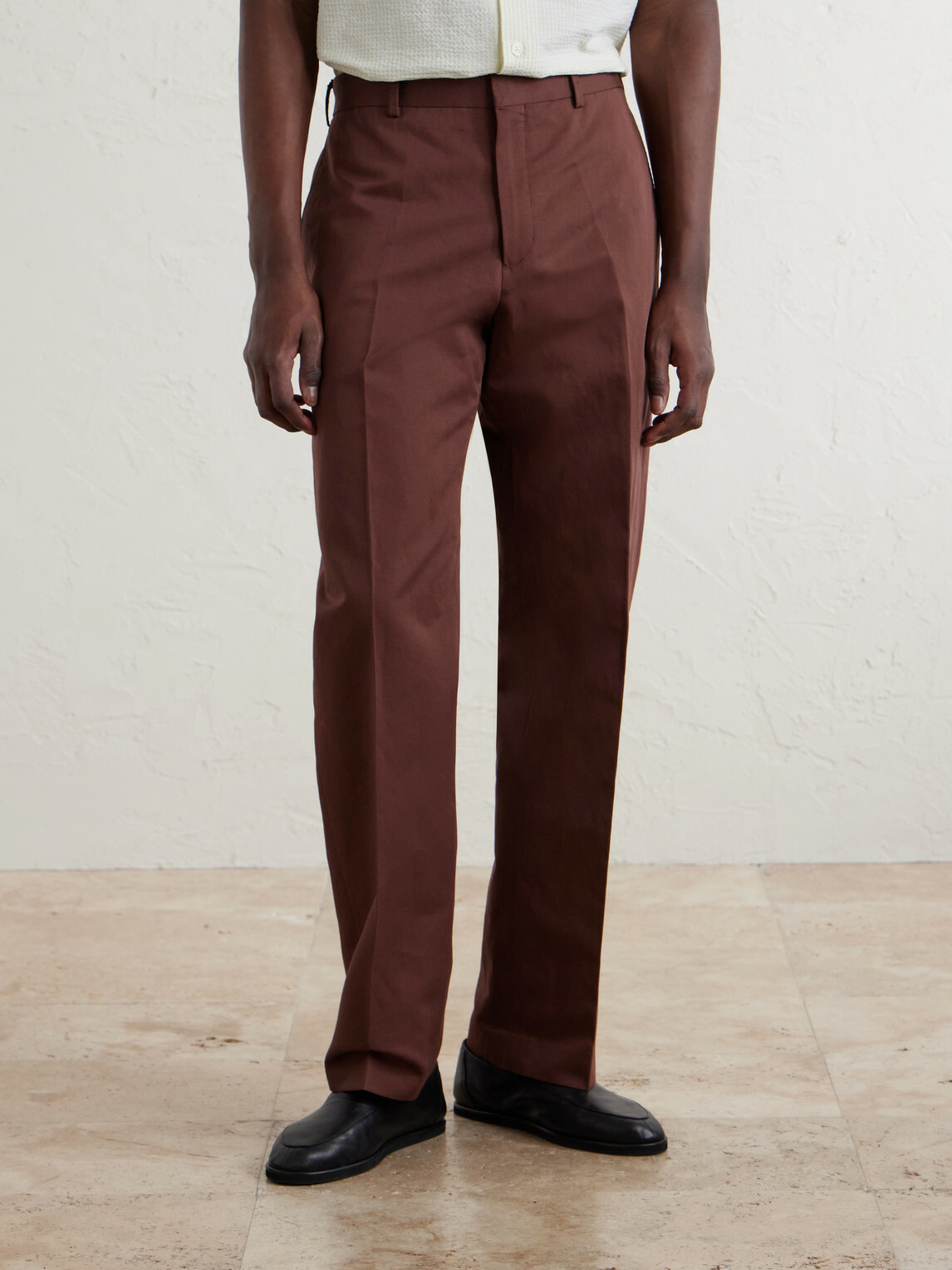 Paul Smith - Straight-Leg Cotton and Linen-Blend Twill Trousers - Brown