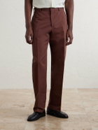 Paul Smith - Straight-Leg Cotton and Linen-Blend Twill Trousers - Brown