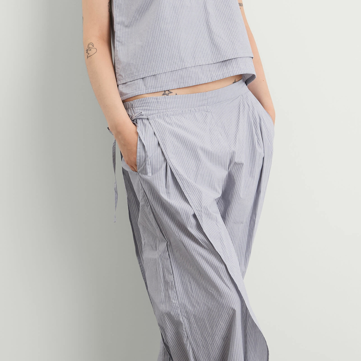 Deiji Studios Women's Double Layer Pant in Sky Stripe