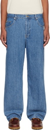 Small Talk Studio Blue Jacquard Stripe Jeans