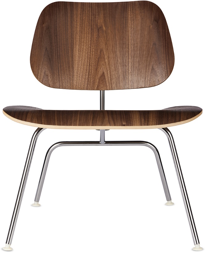 Photo: HERMAN MILLER Brown Eames Molded Plywood Metal Base Lounge Chair
