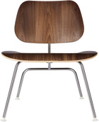 HERMAN MILLER Brown Eames Molded Plywood Metal Base Lounge Chair