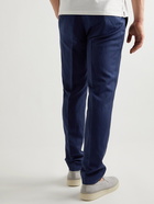 Club Monaco - Sutton Slim-Fit Tapered Linen and Wool-Blend Trousers - Blue