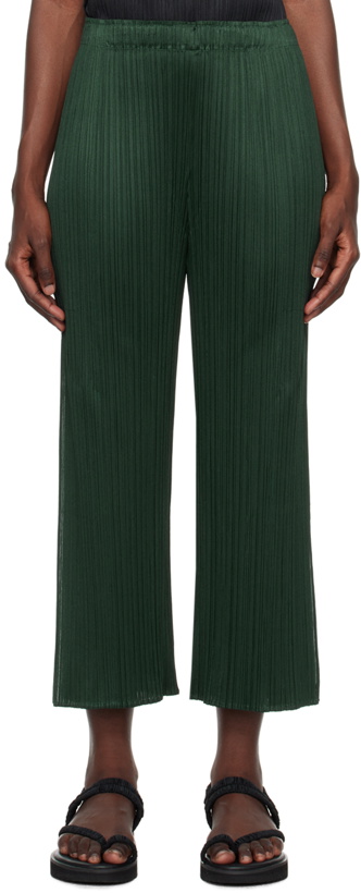 Photo: Pleats Please Issey Miyake Green Monthly Colors July Trousers