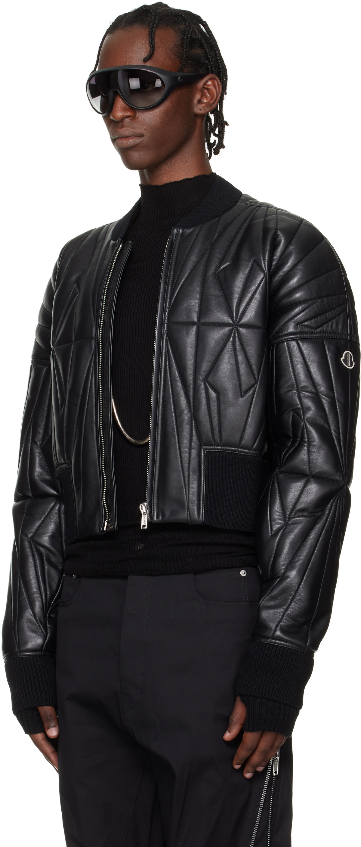 Rick Owens Moncler + Rick Owens Black Geocamo Cropped Flight