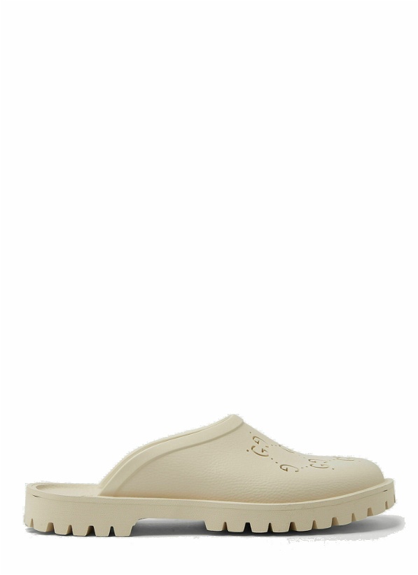 Photo: Perforated G Low Clogs in White