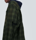 Balenciaga Oversized checked cotton-blend shirt