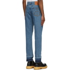 JW Anderson Blue Raw Hem Slim Jeans