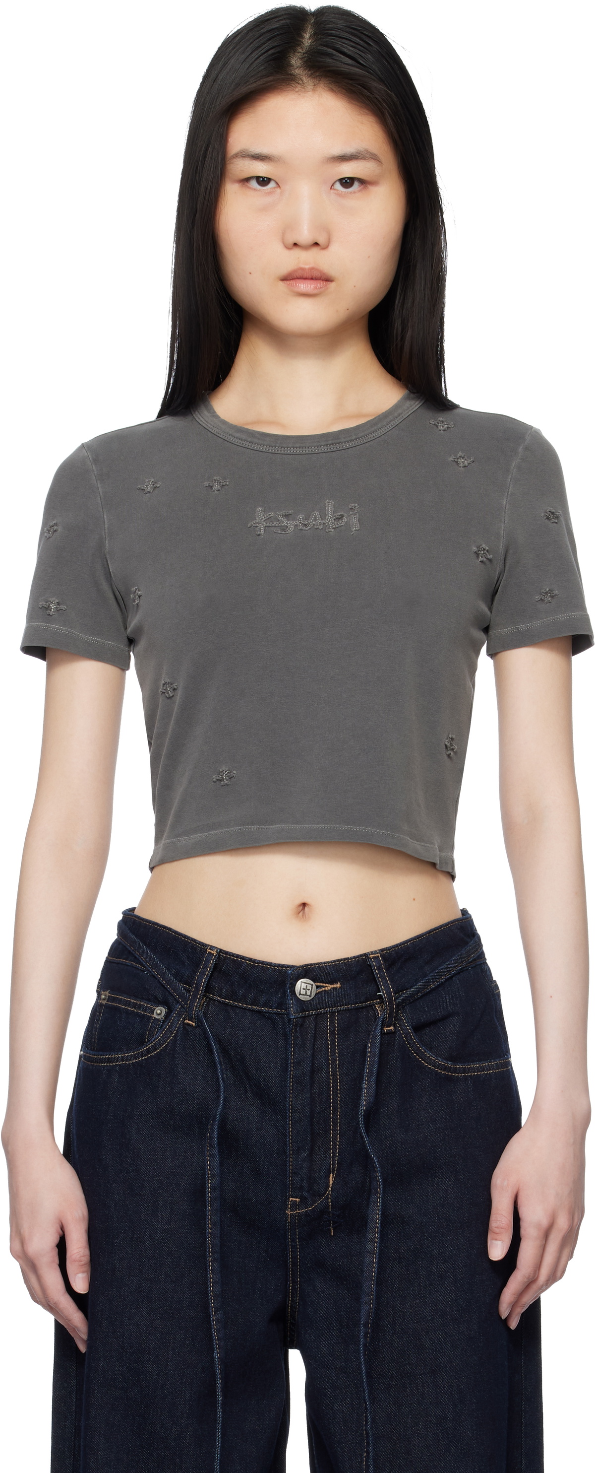 ★Ksubi★ グレー Kingdom Boyfriend 半袖Tシャツ ◇KSUBI◇ Kingdom Boyfriend 半袖 ロゴプリント Tシャツ (KSUBI