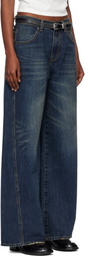 TONYWACK Blue Oversized Wide-Leg Denim Jeans