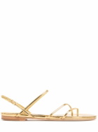 STUDIO AMELIA 10mm Helix Metallic Leather Flat Sandals