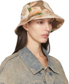 Acne Studios Beige Floral Bucket Hat