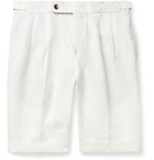 Loro Piana - Slim-Fit Pleated Linen Shorts - White