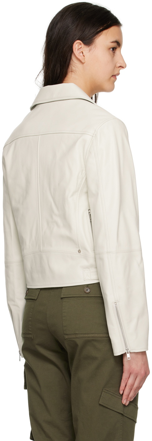 TheOpen Product Off-White Biker Leather Jacket
