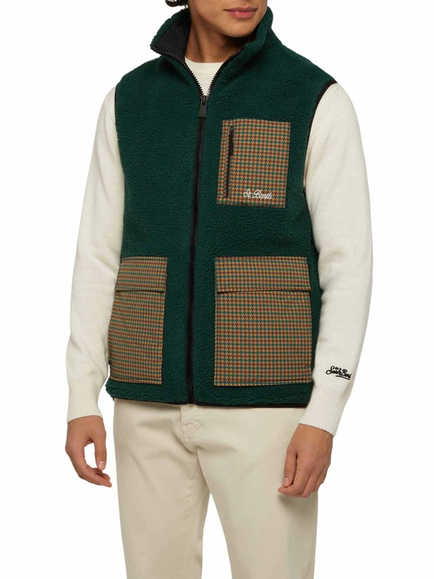 Photo: MC2 Saint Barth Man Teddy Vest Wanaka With Pied De Poul Print