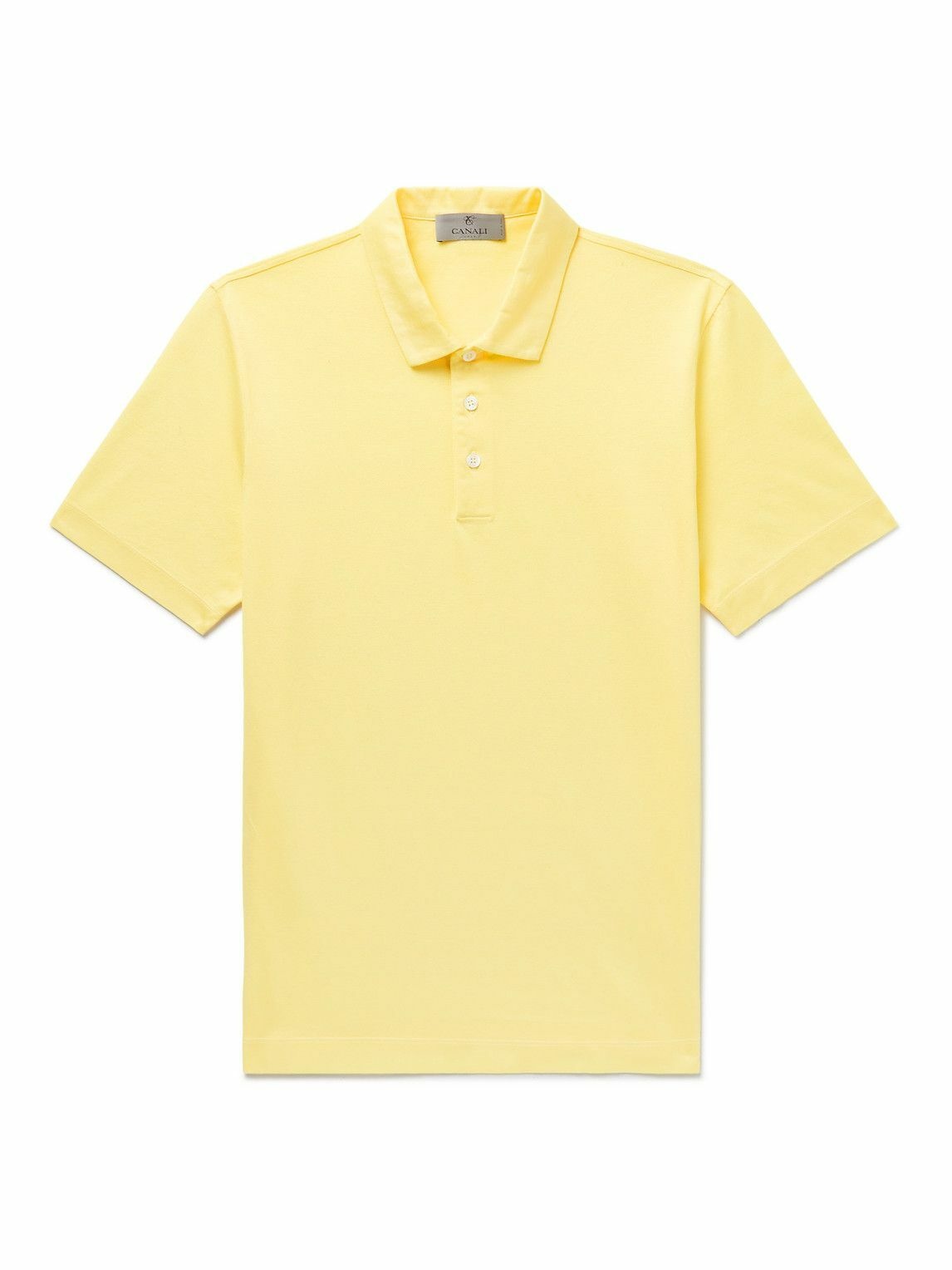 Canali - Slim-Fit Cotton-Piqué Polo Shirt - Yellow Canali
