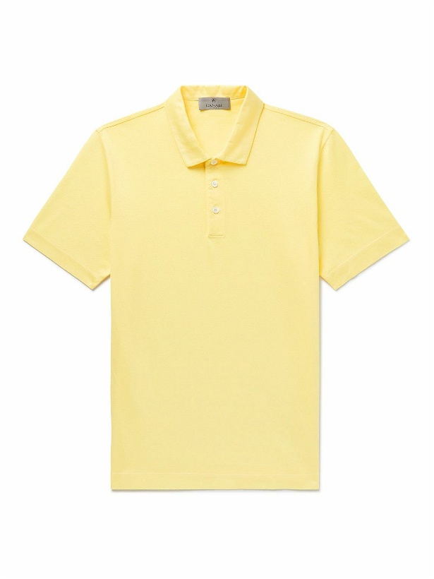 Photo: Canali - Slim-Fit Cotton-Piqué Polo Shirt - Yellow