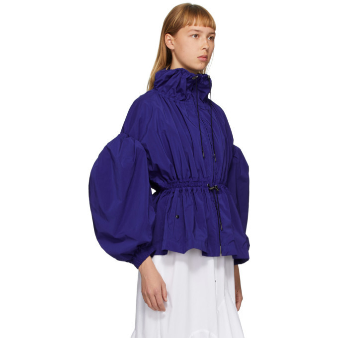 Enfold Blue Taffeta Gather Volume Jacket