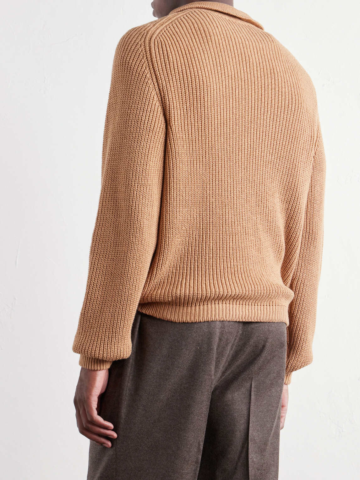 Stòffa - Ribbed Foxfibre® Cotton Sweater - Brown