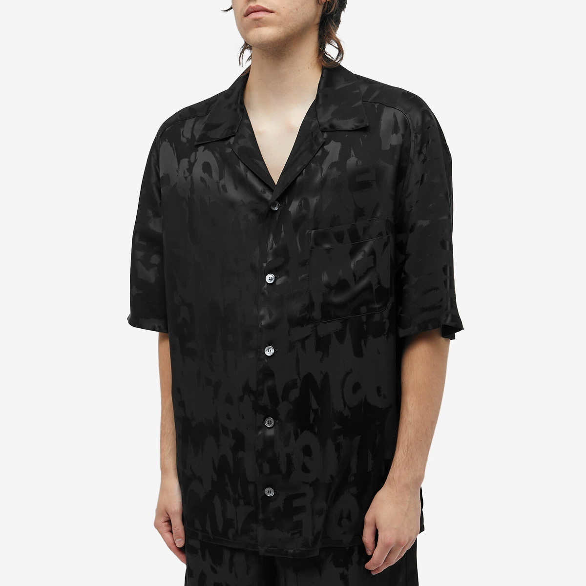 ★alexander mcqueen★ Graffiti Logo Short Sleeve Shirt Black Alexander McQueen Men's Graffiti Logo Short Sleeve Shirt in