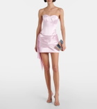 Alex Perry Draped asymmetric duchess satin miniskirt